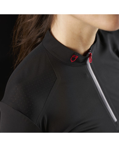 Polo training donna Equestro Ridertechnology manica corta e zip Polo training donna Equestro Ridertechnology manica corta e zip