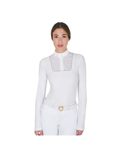 WOMEN S COMPETITION POLO SHIRT LS BUTTONS JERSEY