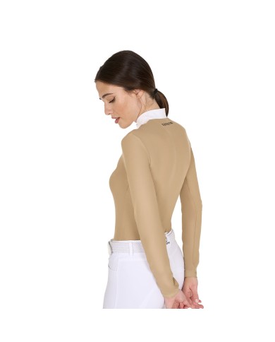 WOMEN S COMPETITION POLO SHIRT LS BUTTONS JERSEY