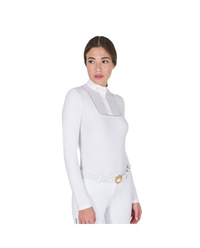 WOMEN S COMPETITION POLO SHIRT LS BUTTONS JERSEY