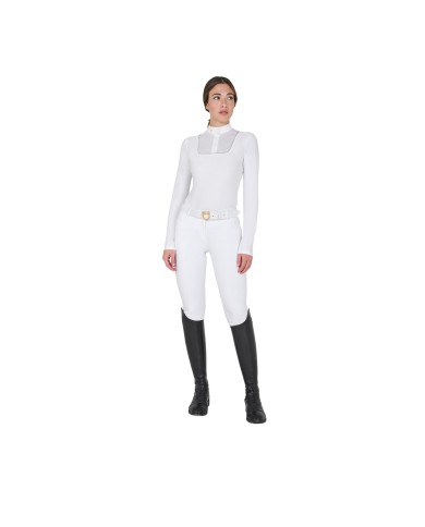 WOMEN S COMPETITION POLO SHIRT LS BUTTONS JERSEY