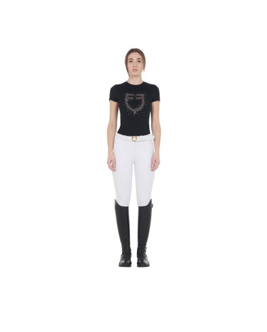 WOMEN S PINK DIAMOND LOGO COTTON T-SHIRT