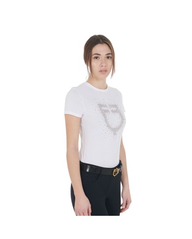 WOMEN S PINK DIAMOND LOGO COTTON T-SHIRT