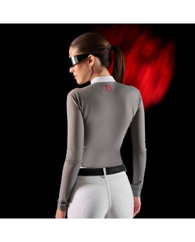 WOMEN S COMPETITION RIDERTECHNOLOGY LS POLO SHIRT WITH ZIP