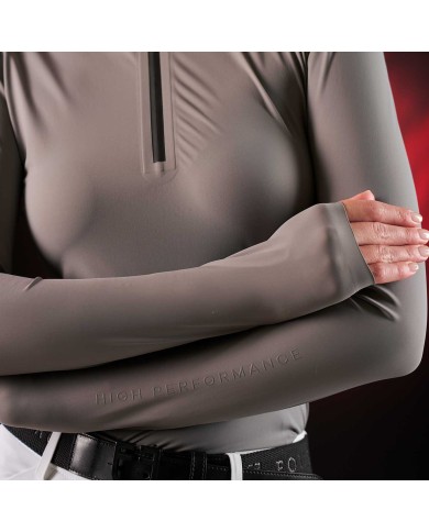 WOMEN S COMPETITION RIDERTECHNOLOGY LS POLO SHIRT WITH ZIP