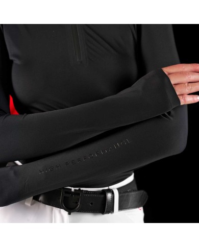 WOMEN S COMPETITION RIDERTECHNOLOGY LS POLO SHIRT WITH ZIP
