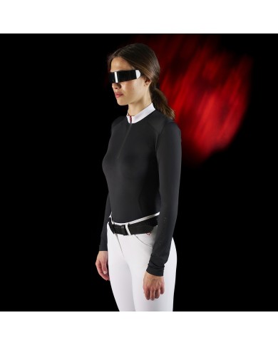 WOMEN S COMPETITION RIDERTECHNOLOGY LS POLO SHIRT WITH ZIP