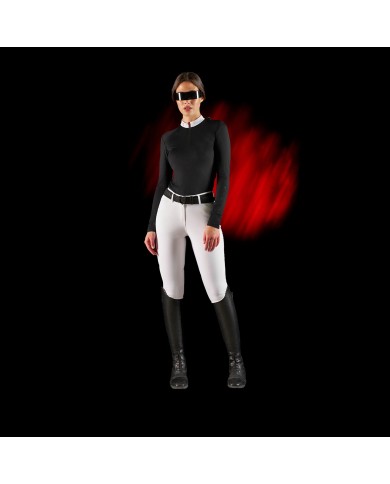 WOMEN S COMPETITION RIDERTECHNOLOGY LS POLO SHIRT WITH ZIP