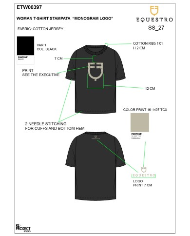 WOMEN S MONOGRAM FLOCKED LOGO COTTON T-SHIRT
