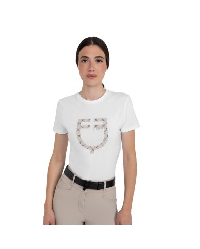 WOMEN S MONOGRAM FLOCKED LOGO COTTON T-SHIRT