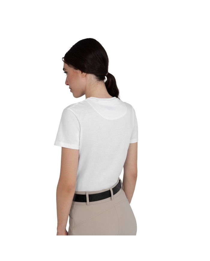 WOMEN S MONOGRAM FLOCKED LOGO COTTON T-SHIRT
