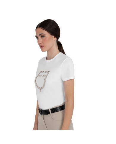 WOMEN S MONOGRAM FLOCKED LOGO COTTON T-SHIRT
