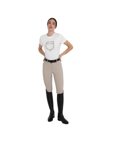 WOMEN S MONOGRAM FLOCKED LOGO COTTON T-SHIRT