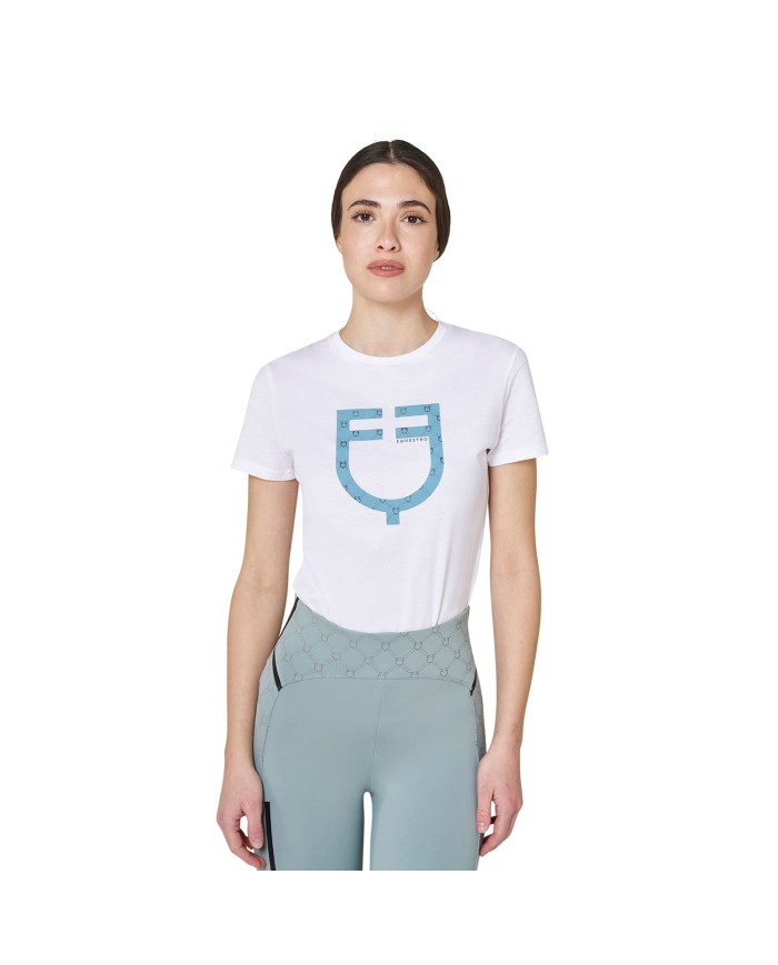 WOMEN S MONOGRAM FLOCKED LOGO COTTON T-SHIRT