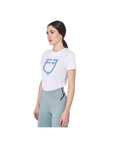 WOMEN S MONOGRAM FLOCKED LOGO COTTON T-SHIRT