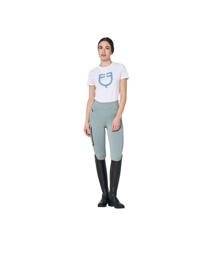 WOMEN S MONOGRAM FLOCKED LOGO COTTON T-SHIRT