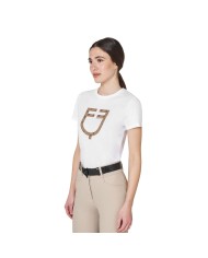 WOMEN S MONOGRAM FLOCKED LOGO COTTON T-SHIRT