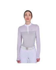 WOMEN S MICRO MESH POLO SHIRT LS ZIP