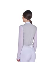 WOMEN S MICRO MESH POLO SHIRT LS ZIP