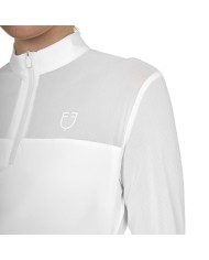 WOMEN S MICRO MESH POLO SHIRT LS ZIP
