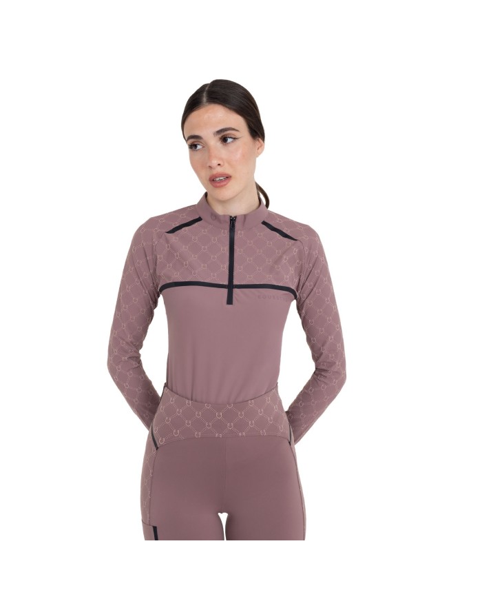 WOMEN S MONOGRAM TRAINING POLO LS ZIP