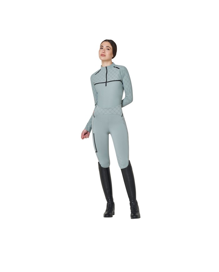 WOMEN S MONOGRAM TRAINING POLO LS ZIP