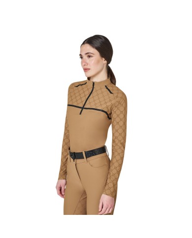 WOMEN S MONOGRAM TRAINING POLO LS ZIP