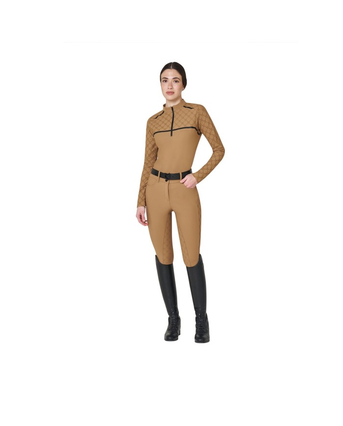 WOMEN S MONOGRAM TRAINING POLO LS ZIP