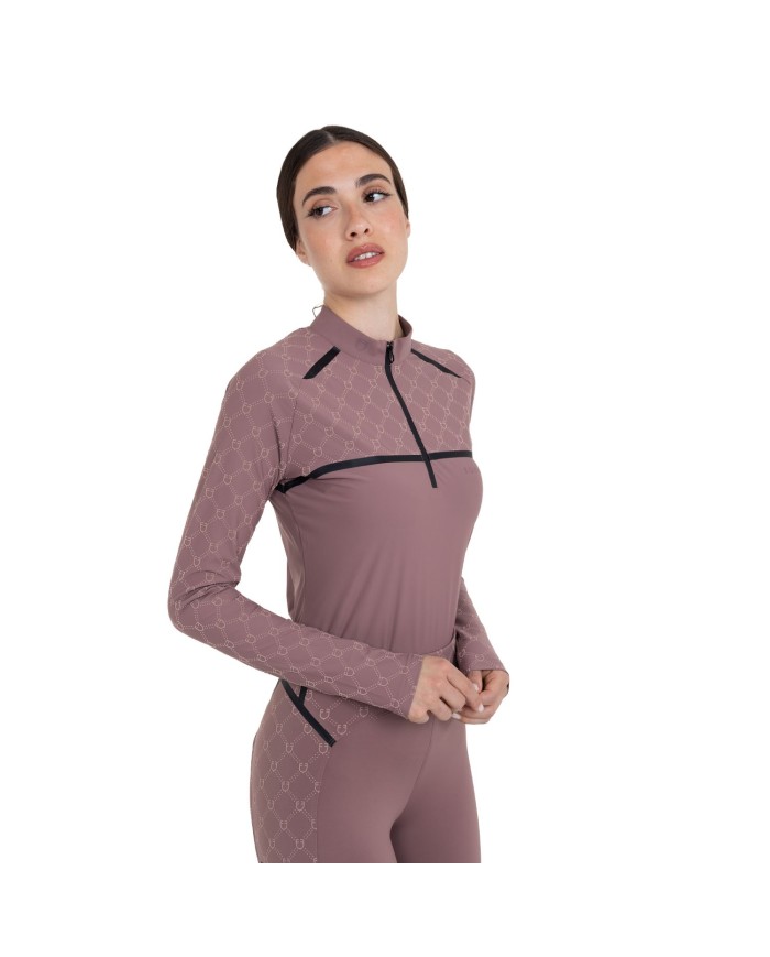 WOMEN S MONOGRAM TRAINING POLO LS ZIP