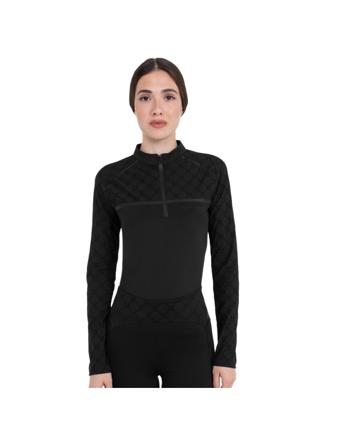 WOMEN S MONOGRAM TRAINING POLO LS ZIP