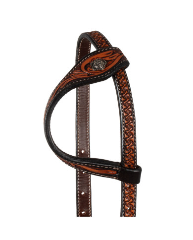 TESTIERA WESTERN UN ORECCHIO CON DECORAZIONI FLOREALI TESTIERA WESTERN UN ORECCHIO CON DECORAZIONI FLOREALI