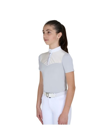 KIDS ELEGANT RHINESTONE COMPETITION POLO SHIRT SS