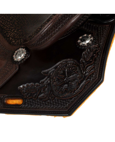 Selle Westwood classic barrel dark brown flower6 round border basket Selle Westwood classic barrel dark brown flower6 round border basket