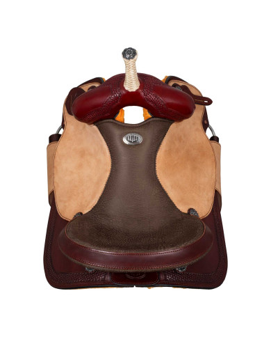 Sella Westwood basic barrel MJ burgundy/reverse natural border basket tooling Sella Westwood basic barrel MJ burgundy/reverse natural border basket tooling