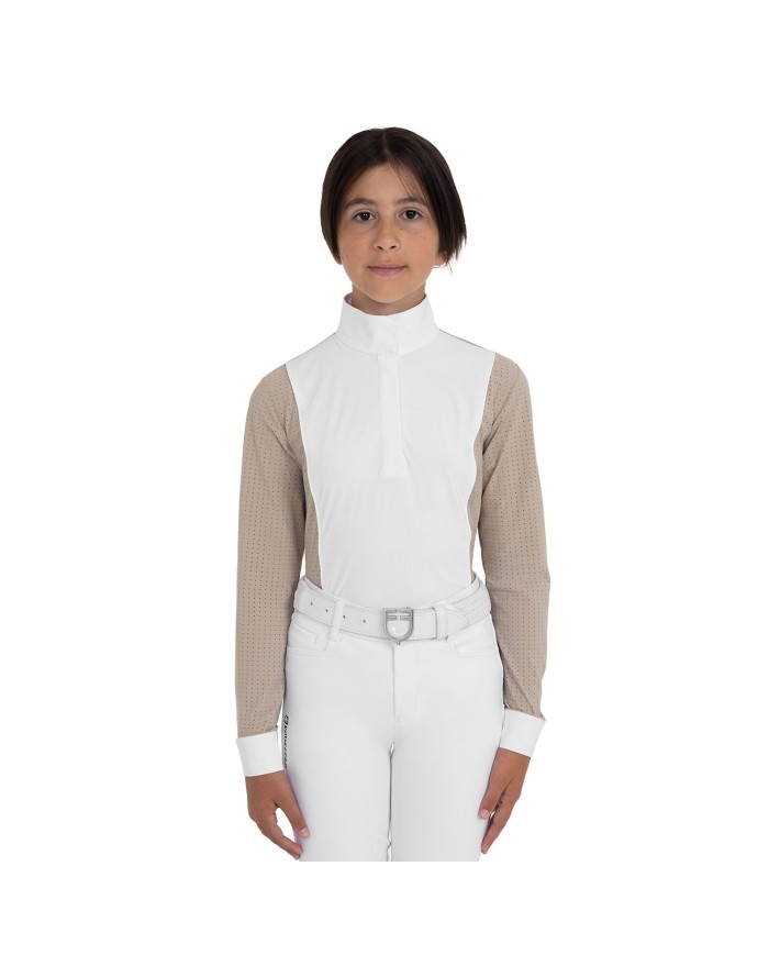 GIRL S HUNTER COMPETITITION POLO SHIRT LS BUTTONS