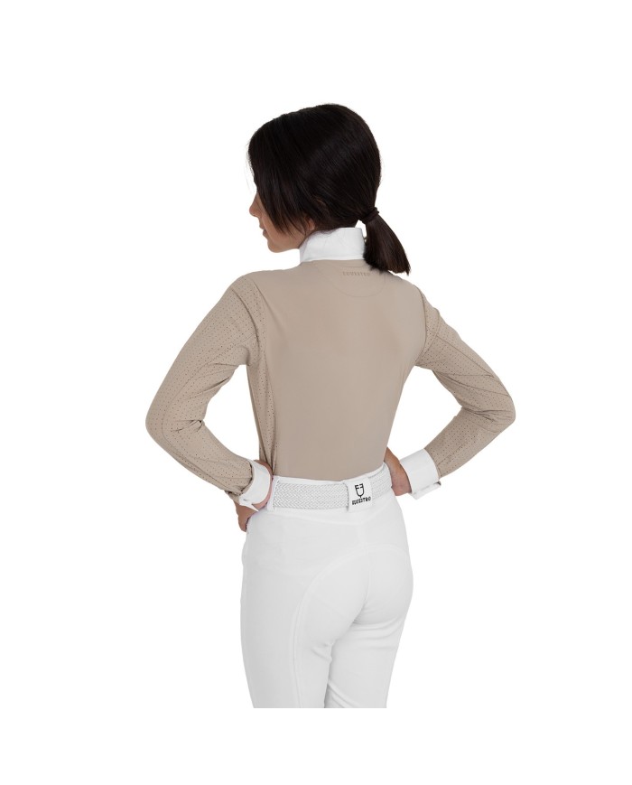 GIRL S HUNTER COMPETITITION POLO SHIRT LS BUTTONS