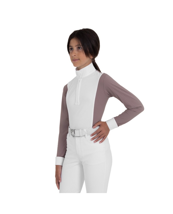 GIRL S HUNTER COMPETITITION POLO SHIRT LS BUTTONS