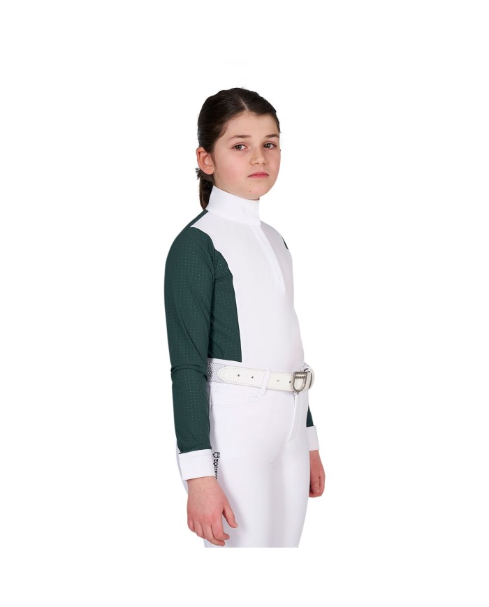 GIRL S HUNTER COMPETITITION POLO SHIRT LS BUTTONS