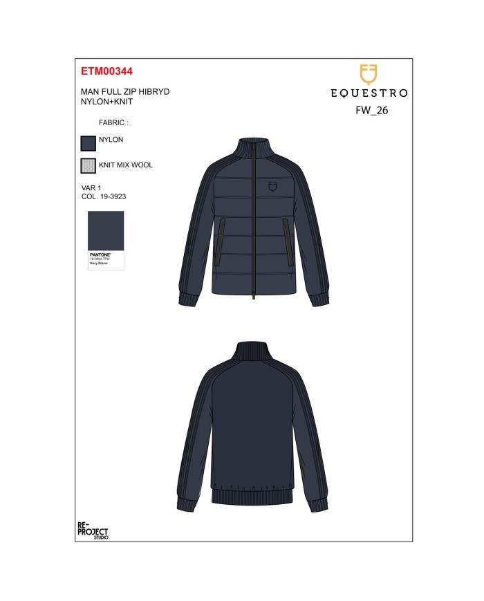 MEN S FULL ZIP HYBRID NYLON+ KNIT JACKET
