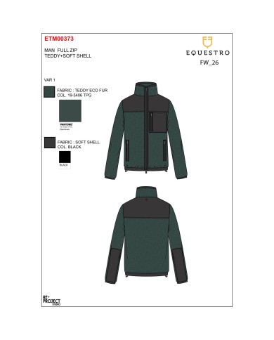 MEN S PATCH POCKET TEDDY HIGH NECK SWEATER