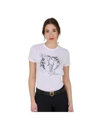 WOMEN S WILD FLOWER COTTON T-SHIRT