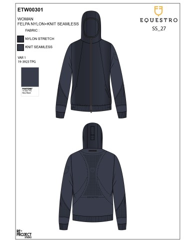 WOMEN S NYLON+KNIT SEAMLESS HOODIE