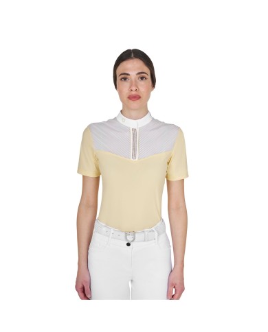 WOMEN S ELEGANT RHINESTONE COMPETITION POLO SHIRT SS