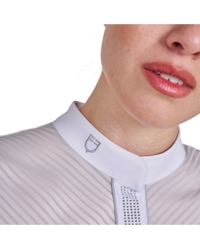 WOMEN S ELEGANT RHINESTONE COMPETITION POLO SHIRT SS