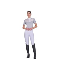 WOMEN S ELEGANT RHINESTONE COMPETITION POLO SHIRT SS