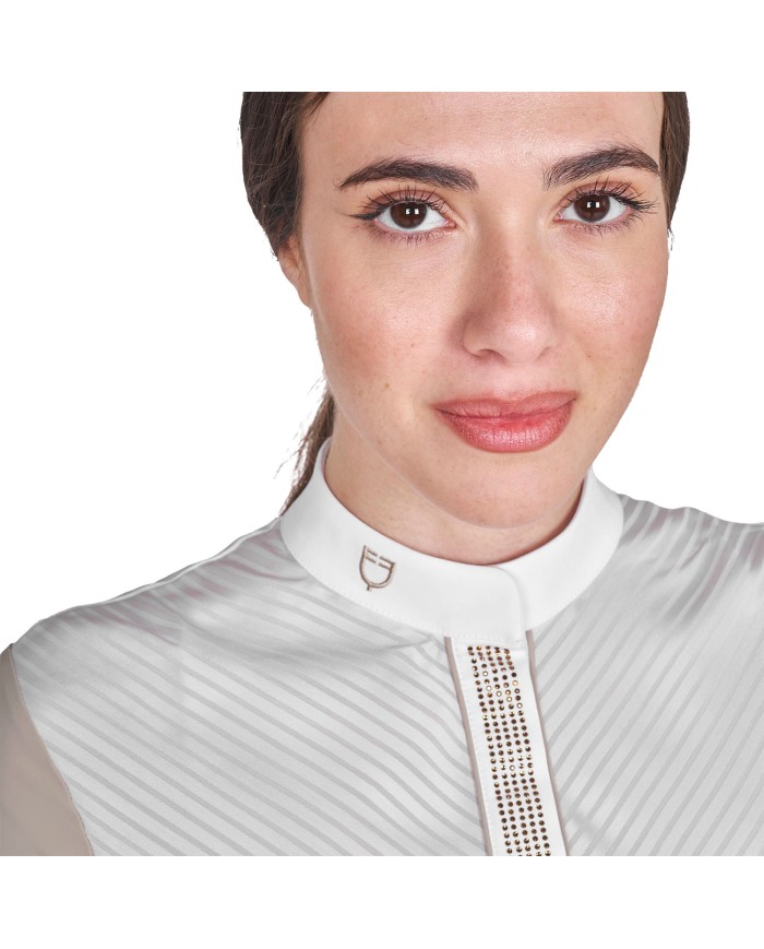 WOMEN S ELEGANT RHINESTONE COMPETITION POLO SHIRT SS