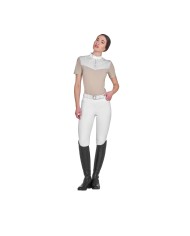 WOMEN S ELEGANT RHINESTONE COMPETITION POLO SHIRT SS