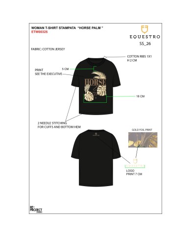WOMEN S HORSE PALM COTTON T-SHIRT