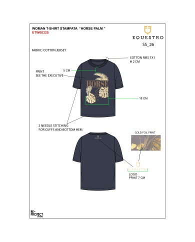 WOMEN S HORSE PALM COTTON T-SHIRT