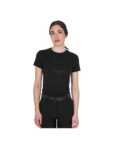 WOMEN S GLOSSY LOGO COTTON T-SHIRT